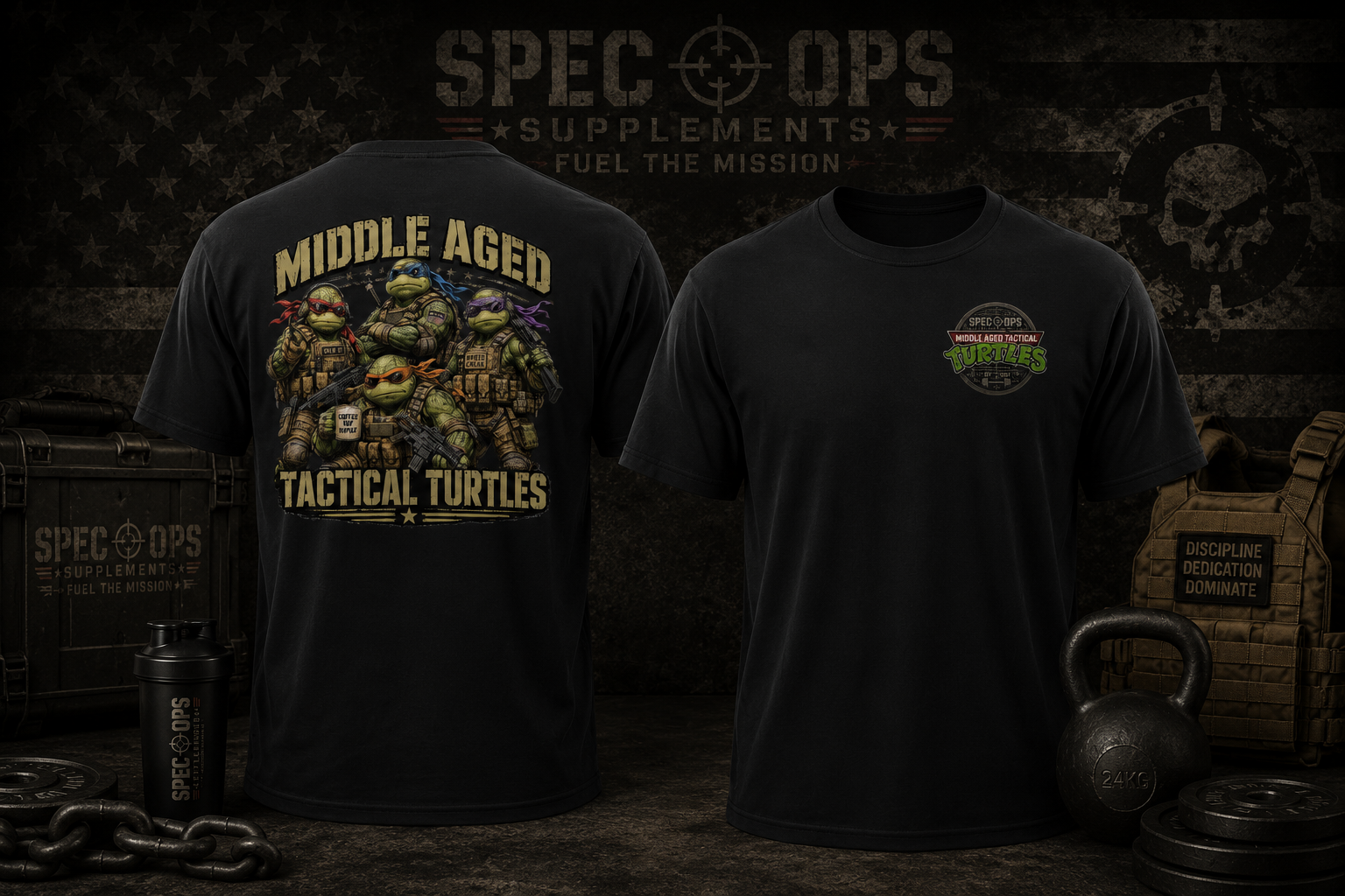 Middle aged tactical turtles