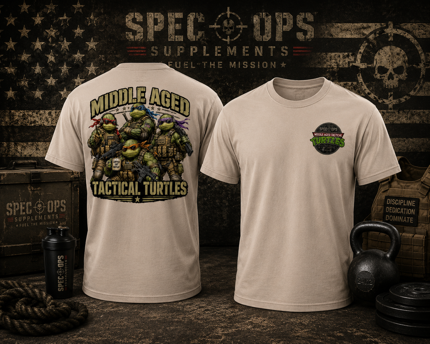 Middle aged tactical turtles