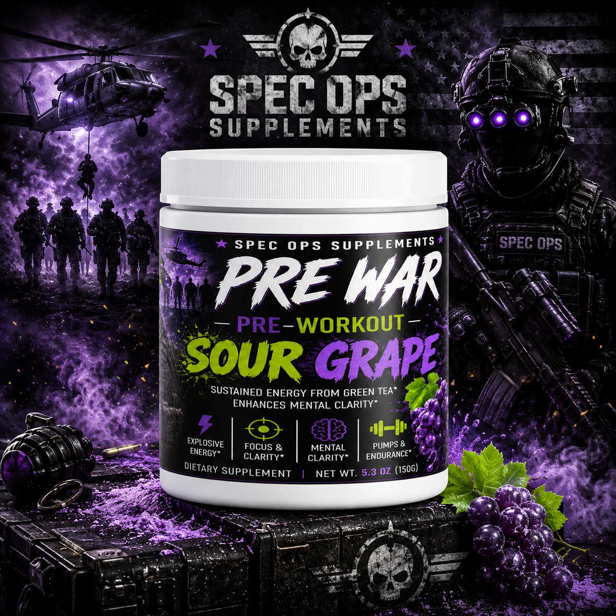 Pre Workout Low Stim (Sour Grape)