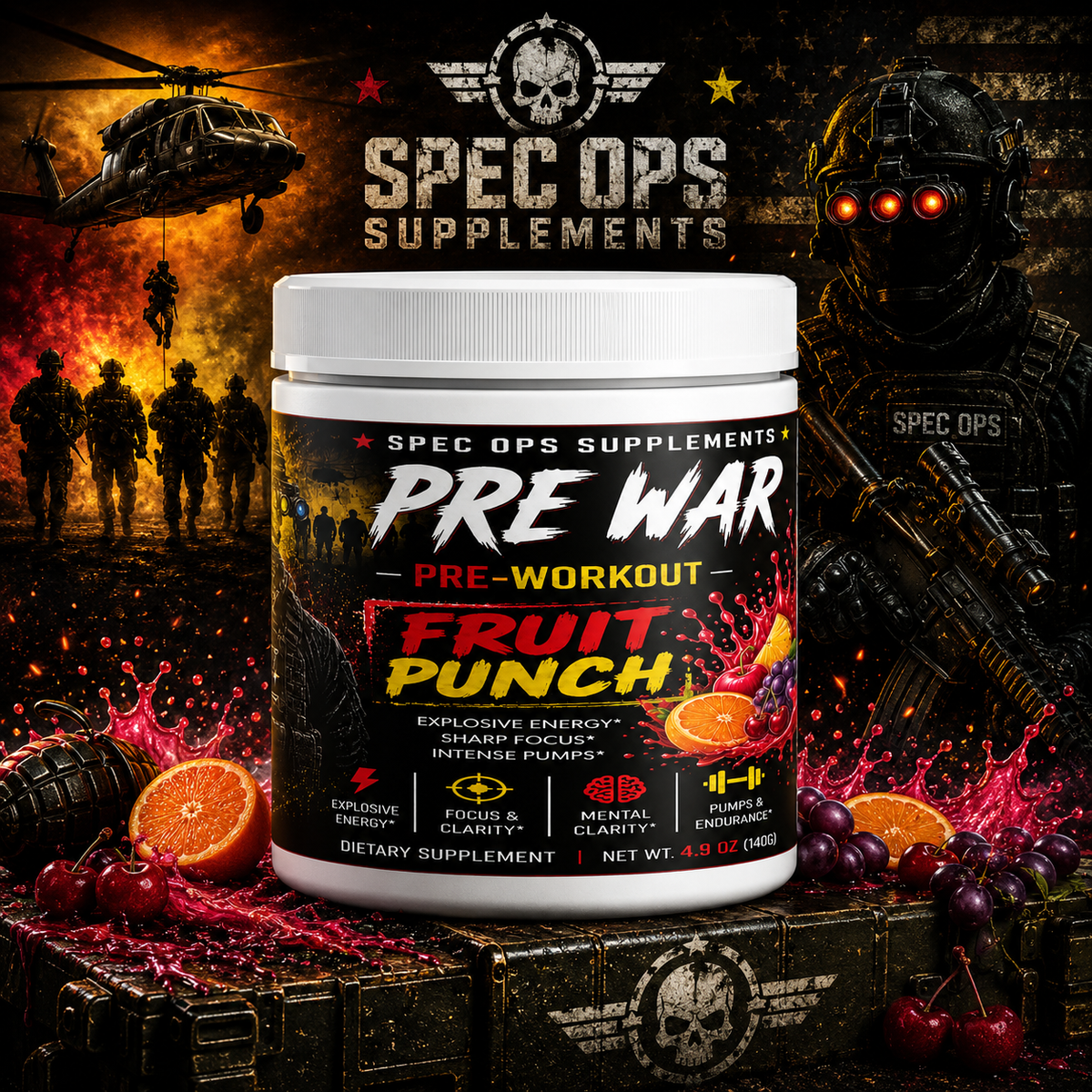 Pre Workout Low Stim(Fruit Punch)