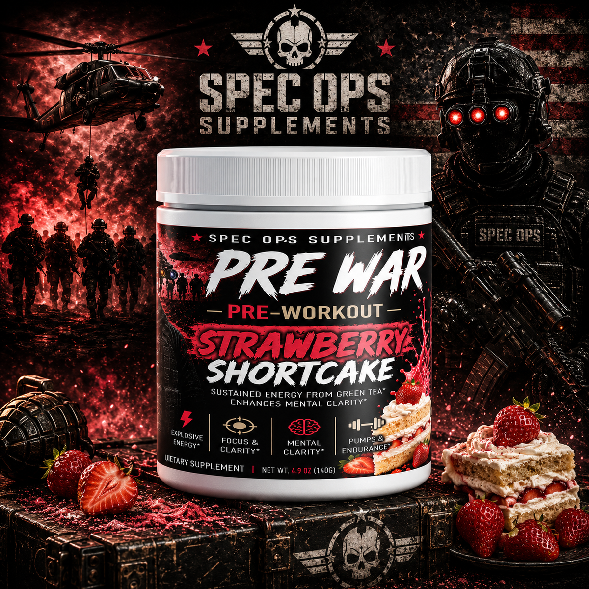 Pre Workout Low Stim(Strawberry Shortcake)