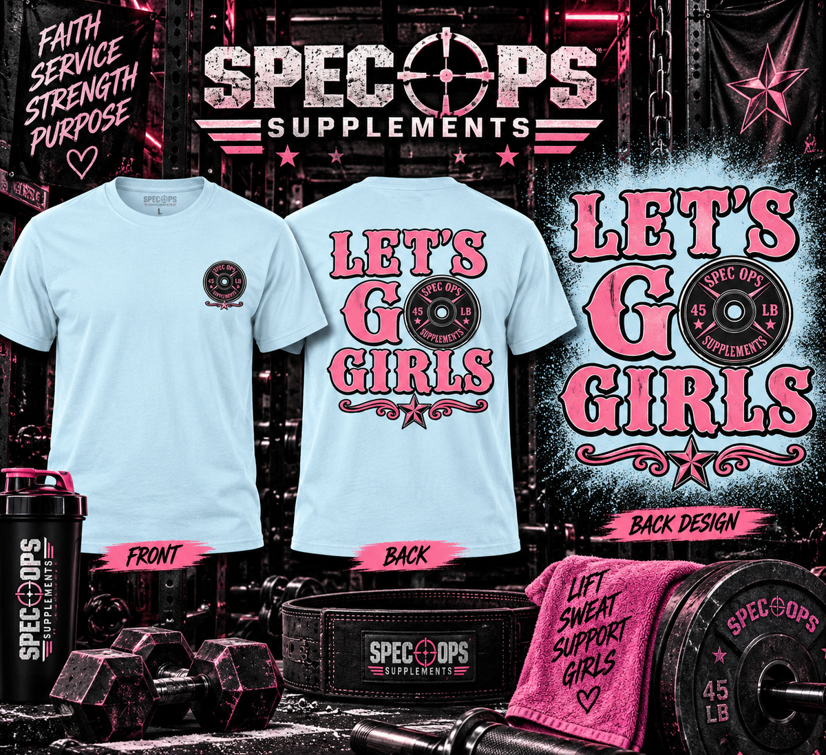 Let’s Go Girls Weightlifting T-Shirt