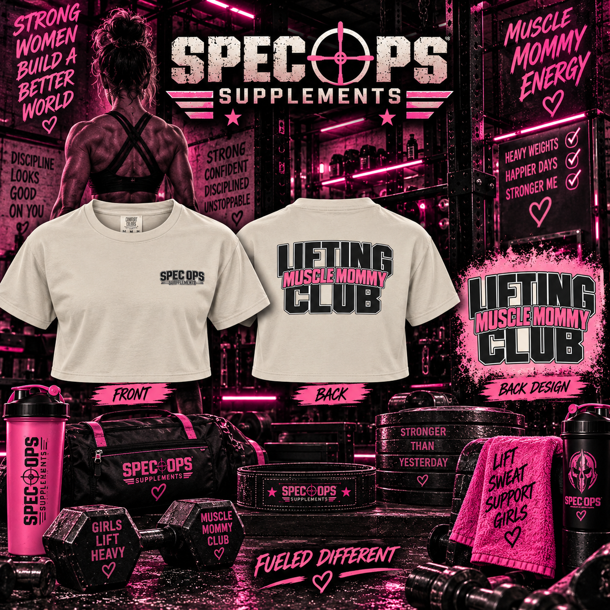 Lifting Club Muscle Mommy Crop Tee